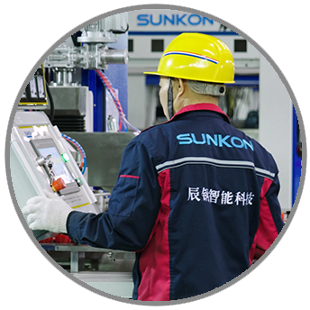 צוות עבודה של מכונת זכוכית של SUNKON