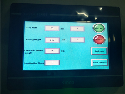 PLC touch screen of automatic glass sandblasting machine